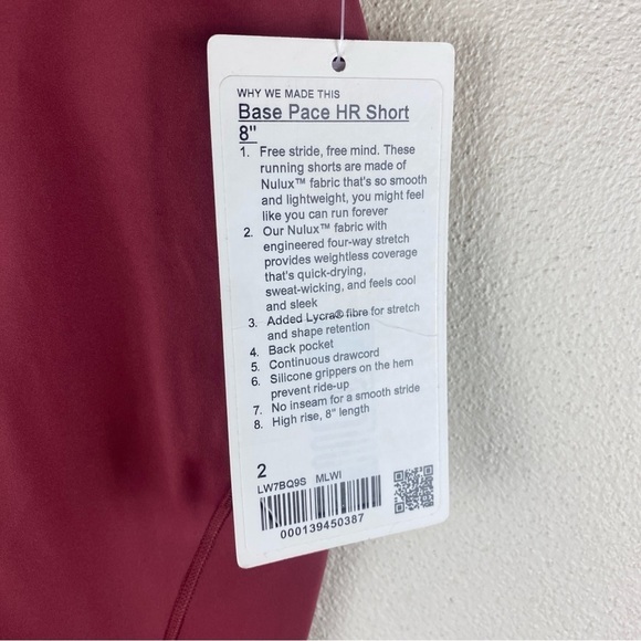 lululemon Base Pace HR Short 8” Mulled Wine - Picture 6 of 6